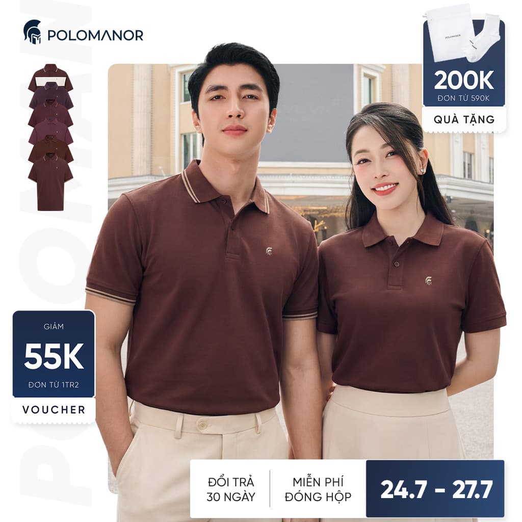 [BEST SELLER] Áo polo nam Đỏ, POLO QUỐC DÂN vải cá sấu Cotton Interlock / Diamond - POLOMANOR