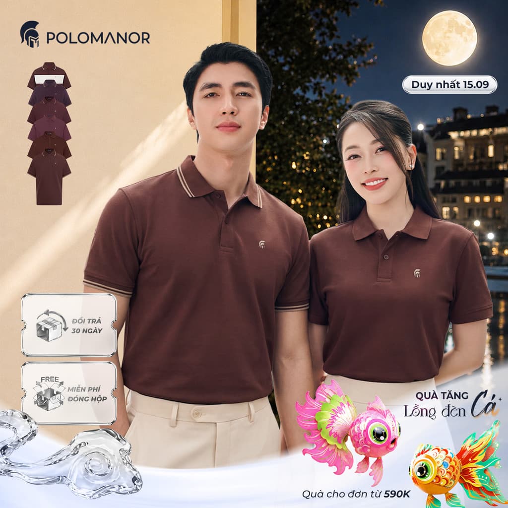 [BEST SELLER] Áo polo nam Đỏ, POLO QUỐC DÂN vải cá sấu Cotton Interlock / Diamond - POLOMANOR