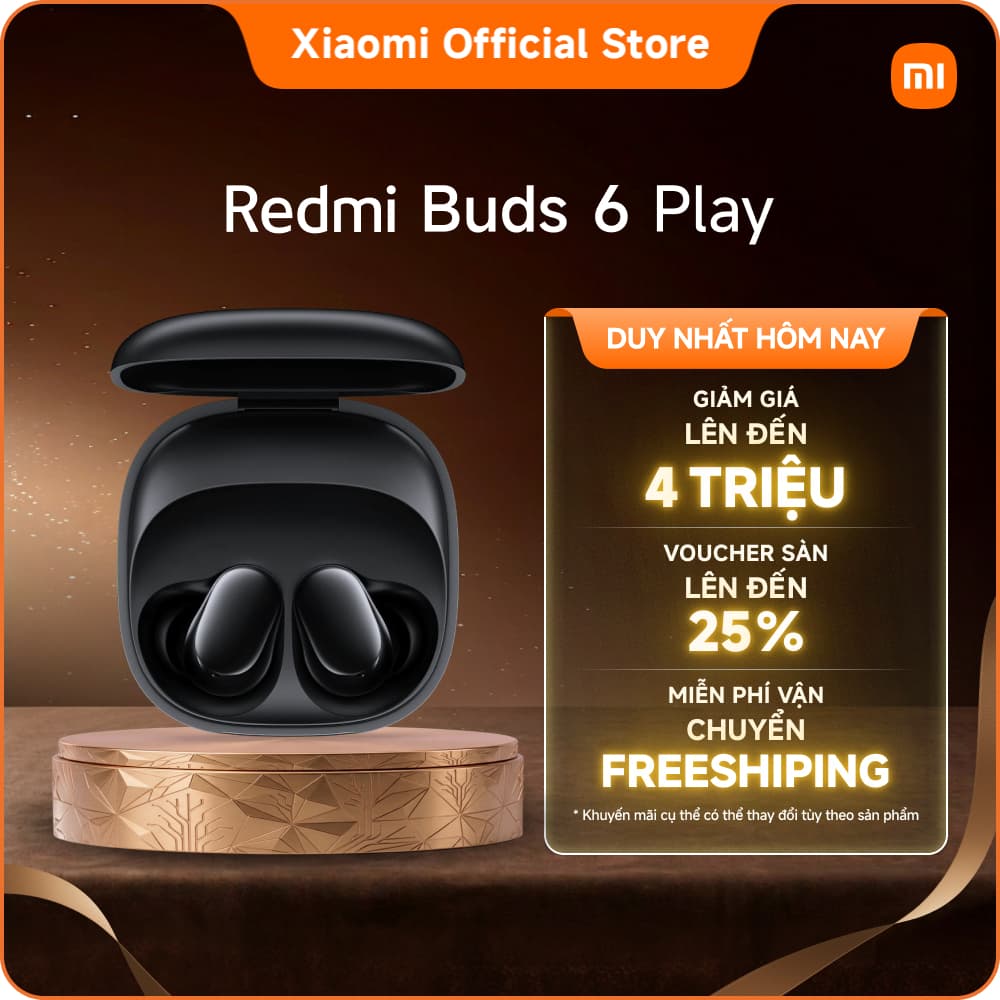 Xiaomi Tai nghe Bluetooth Redmi Buds 6 Play |Thời lượng pin lên tới 36 giờ | Củ loa động 10 mm mang đến âm thanh mạnh mẽ