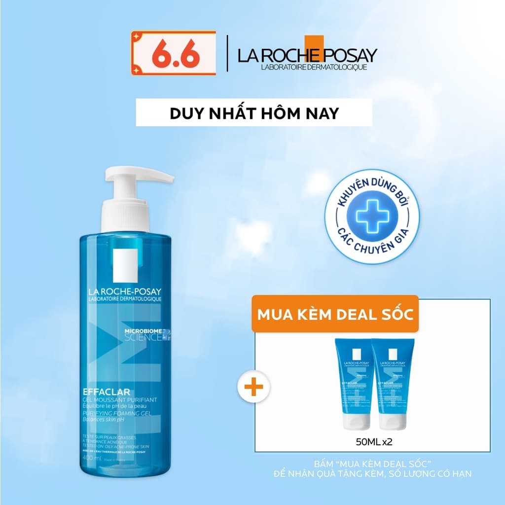 Gel rửa mặt La Roche-Posay Effaclar Foaming Gel 400ml