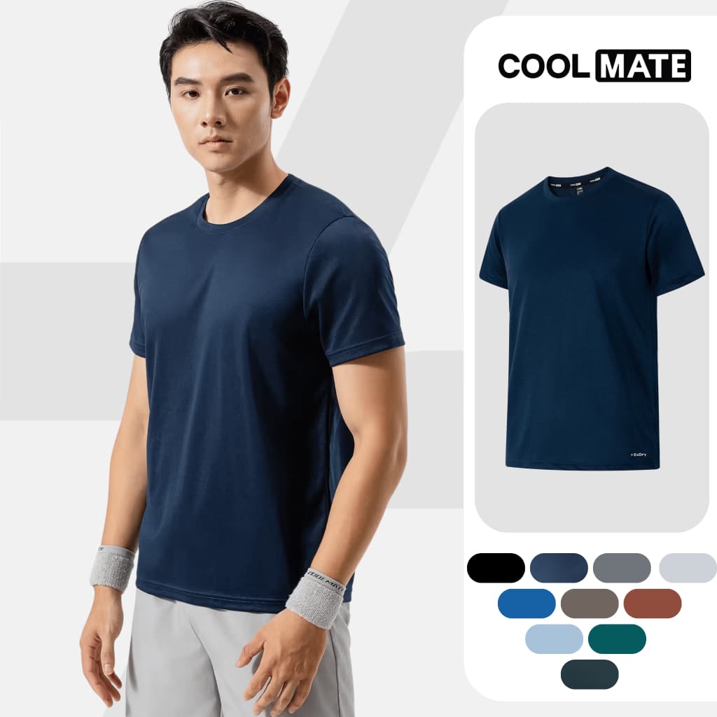 Áo thun nam thể thao Coolmate Basics thấm hút, nhanh khô